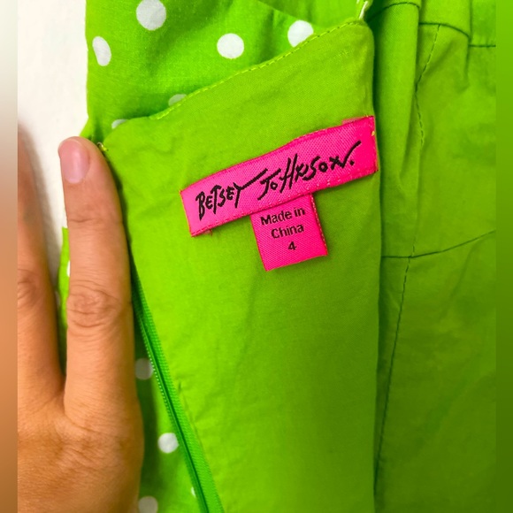 BETSEY JOHNSON Green and White Polka Dot Dress - Picture 6 of 6
